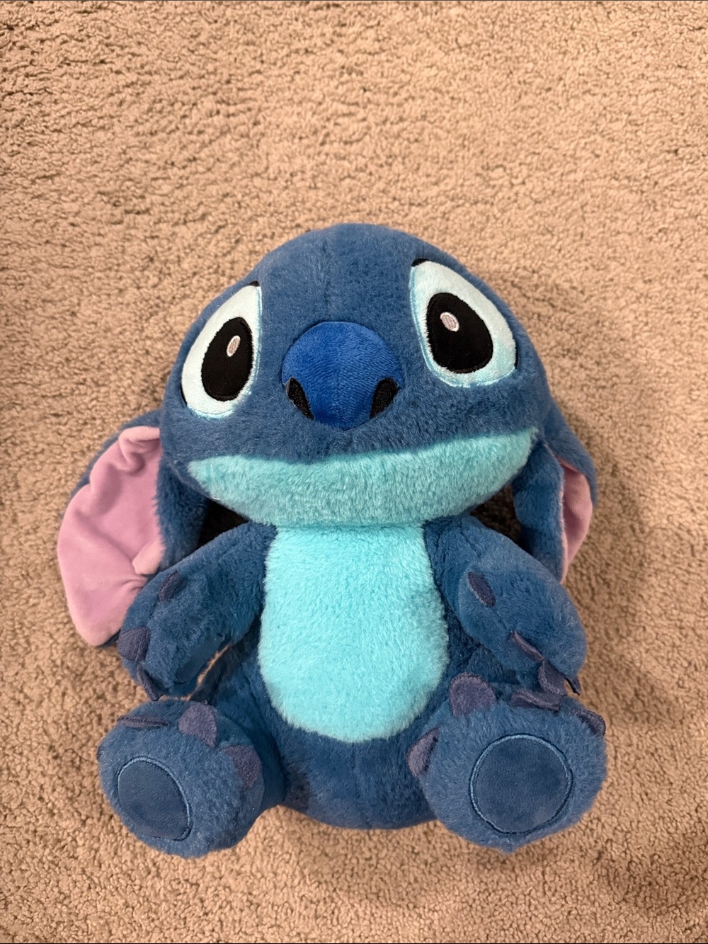 Disney Blue Stitch Plush with Pink Ear Details